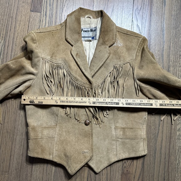 Pioneer Wear Suede Leather Fringe Jacket Vintage Western Ladies SZ 12 COWGIRL - Picture 5 of 16